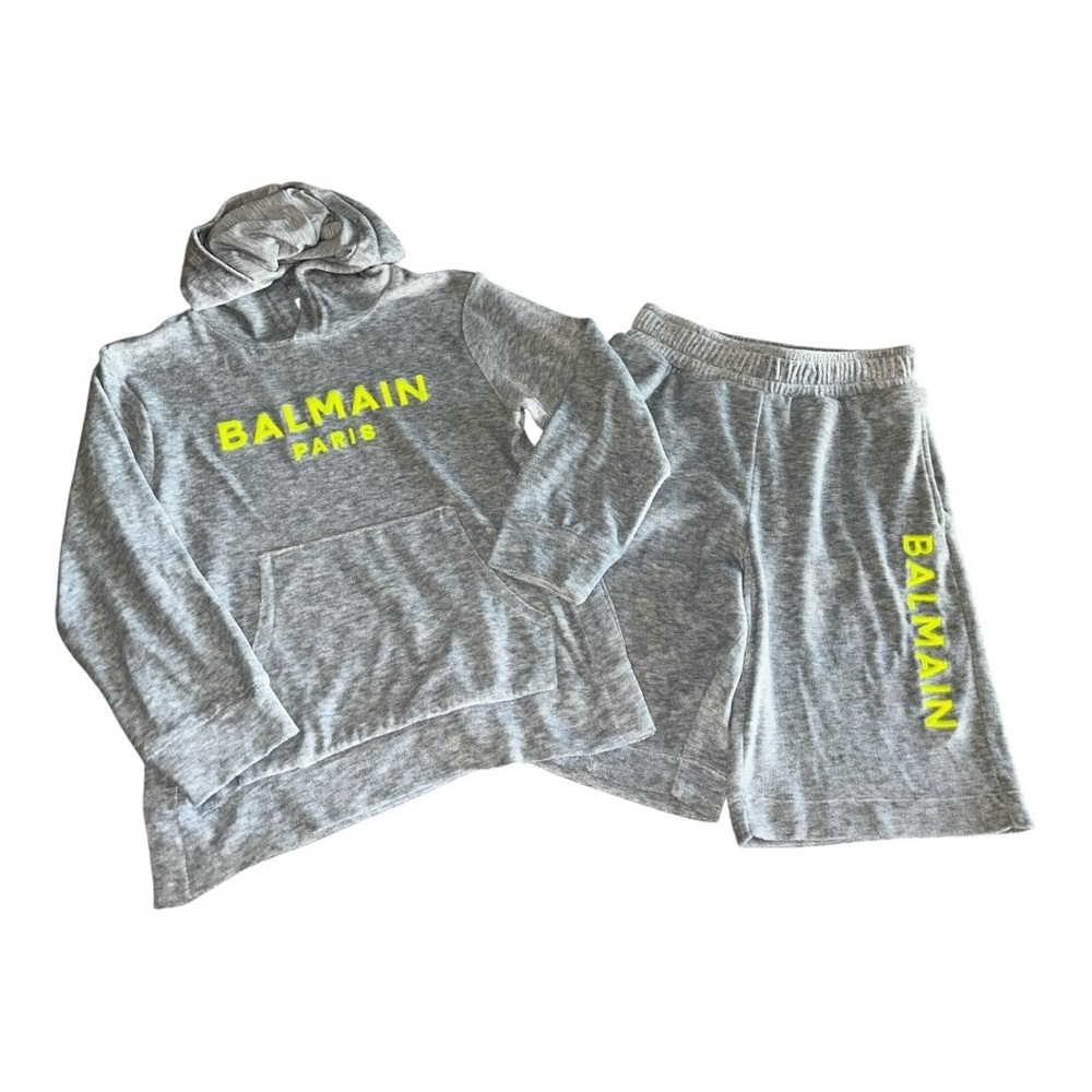 Balmain Velour Embroidered Logo Set